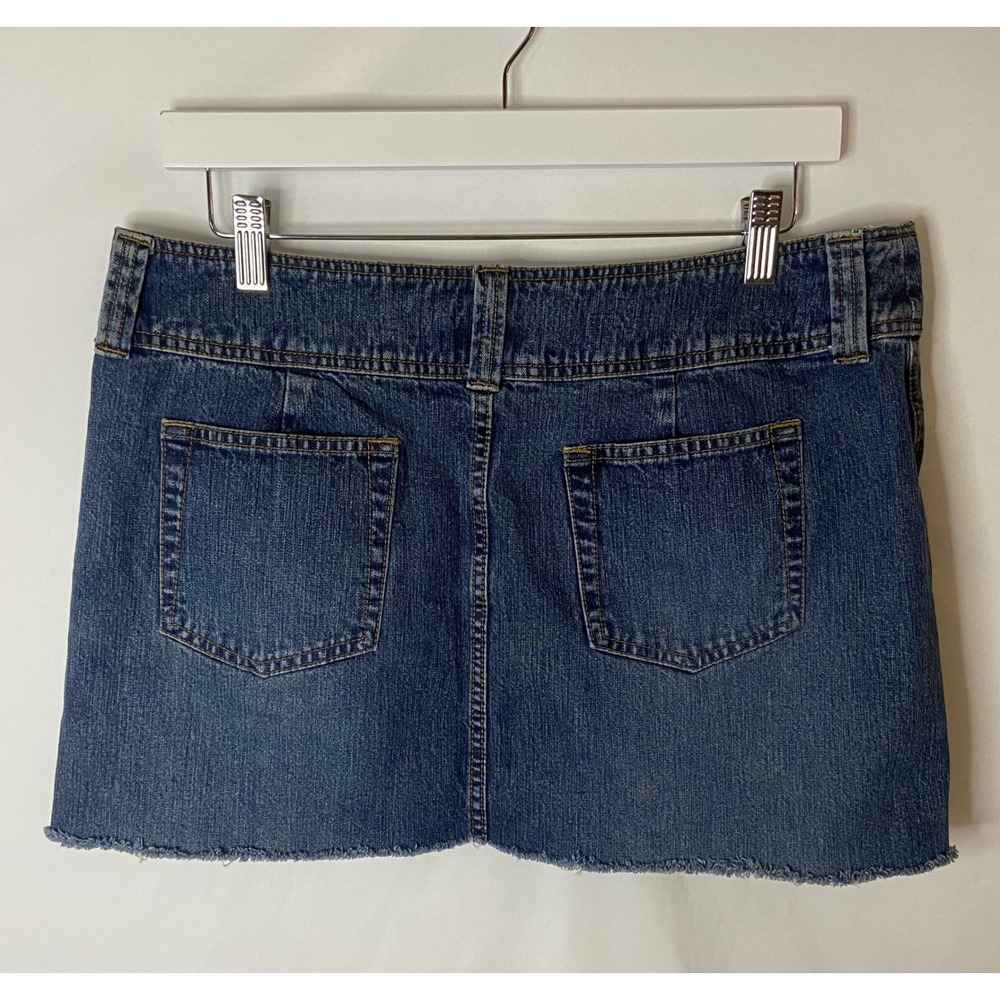SO Jeans Co Denim Mini Skirt Blue Frayed Raw Hem‎ Size 15 - Picture 3 of 8